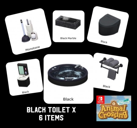 SET BAÑO NEGRO 6 PC